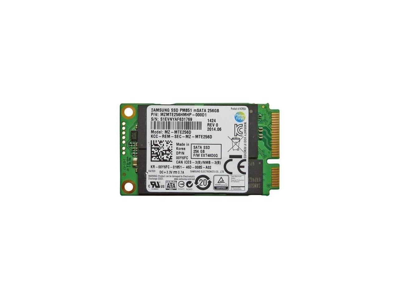 Samsung Pm851 Series Mz-Mte256D Mzmte256Hmhp-000D1 Msata 256Gb 256 Gb Internal Solid State Drive Ssd