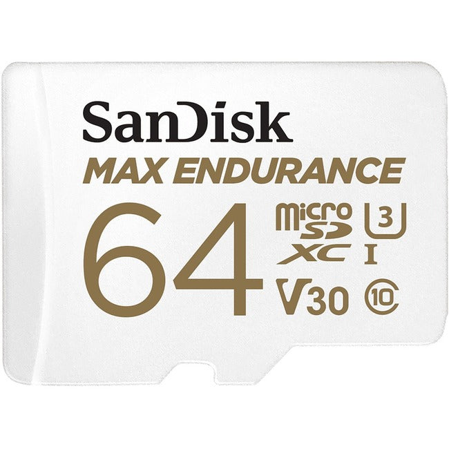 SanDisk MAX ENDURANCE 64 GB Class 10/UHS-I (U3) microSDHC - 1 Pack SDSQQVR-064G-AN6IA