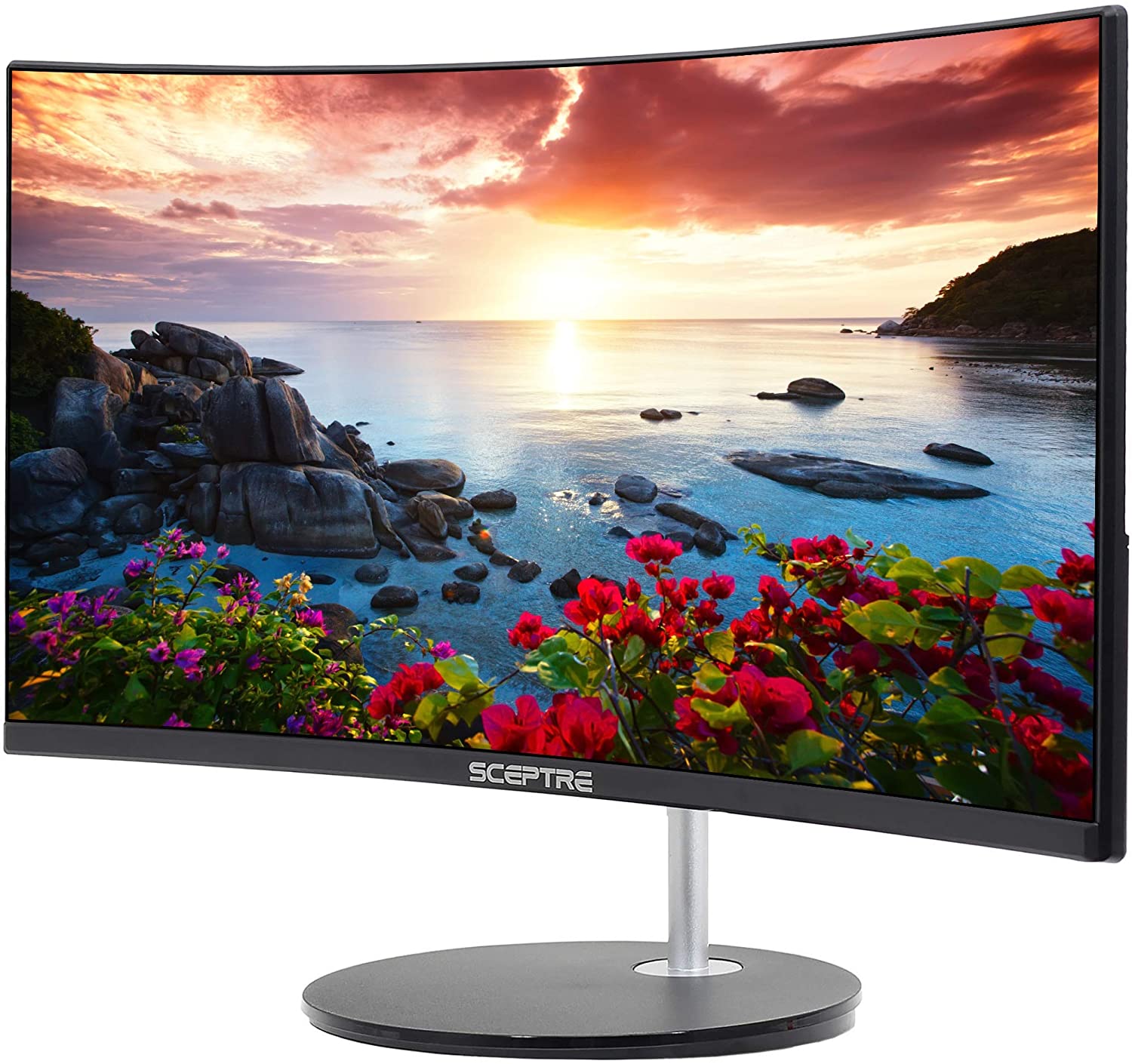 Sceptre Curved 27" 75Hz Led Monitor Hdmi Vga Build-In Speakers, Edge-Less Metal- Black (C275W-1920Rn)