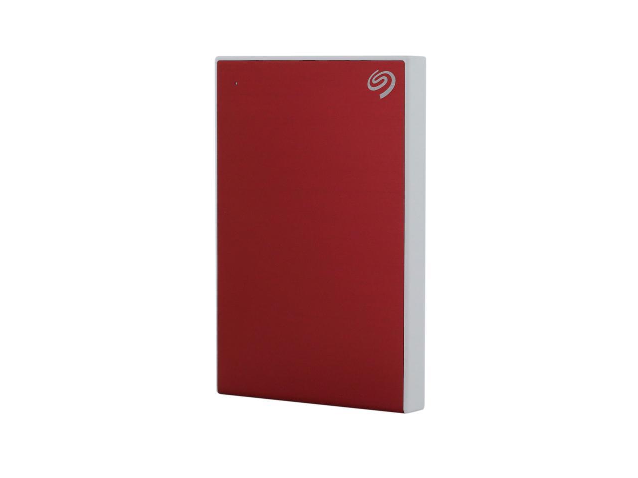 Seagate 1Tb Backup Plus Slim Portable External Hard Drive Usb 3.0 Sthn1000403 Red + 1Yr Mylio Create + 2Mo Adobe Cc Photography