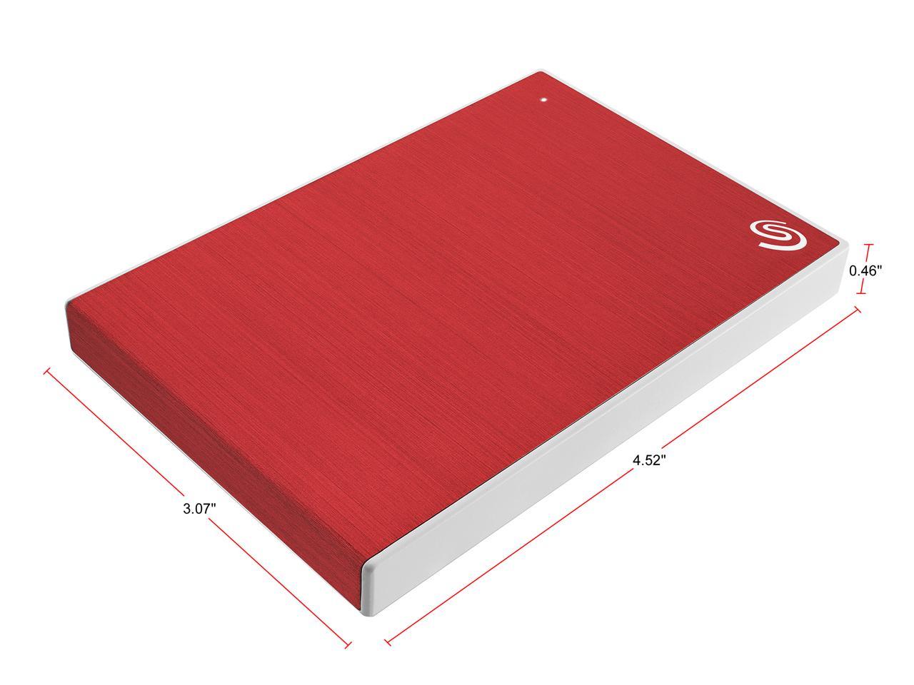 Seagate 1Tb Backup Plus Slim Portable External Hard Drive Usb 3.0 Sthn1000403 Red + 1Yr Mylio Create + 2Mo Adobe Cc Photography