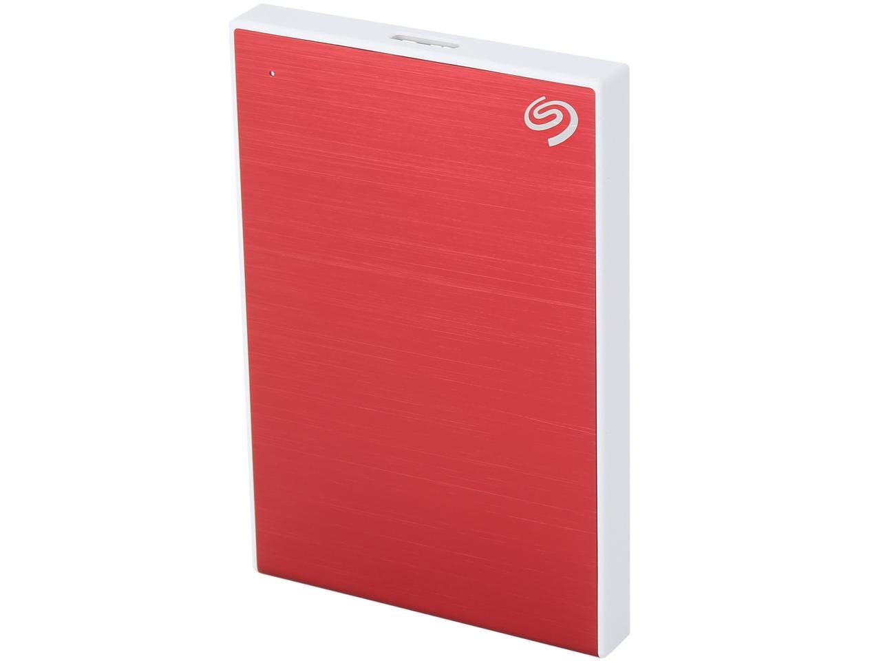 Seagate 1Tb Backup Plus Slim Portable External Hard Drive Usb 3.0 Sthn1000403 Red + 1Yr Mylio Create + 2Mo Adobe Cc Photography