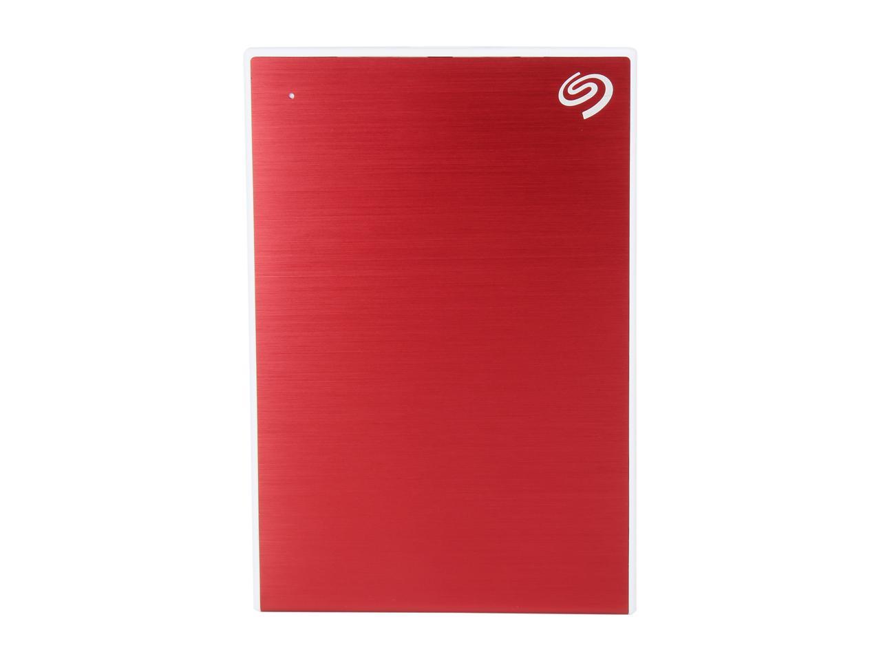 Seagate 1Tb Backup Plus Slim Portable External Hard Drive Usb 3.0 Sthn1000403 Red + 1Yr Mylio Create + 2Mo Adobe Cc Photography