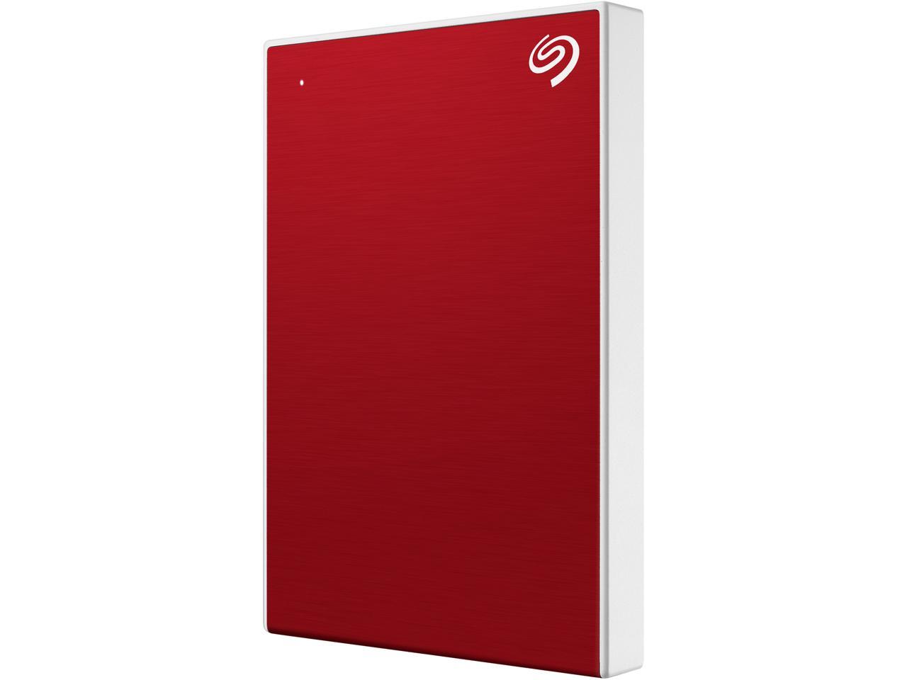 Seagate 1Tb Backup Plus Slim Portable External Hard Drive Usb 3.0 Sthn1000403 Red + 1Yr Mylio Create + 2Mo Adobe Cc Photography