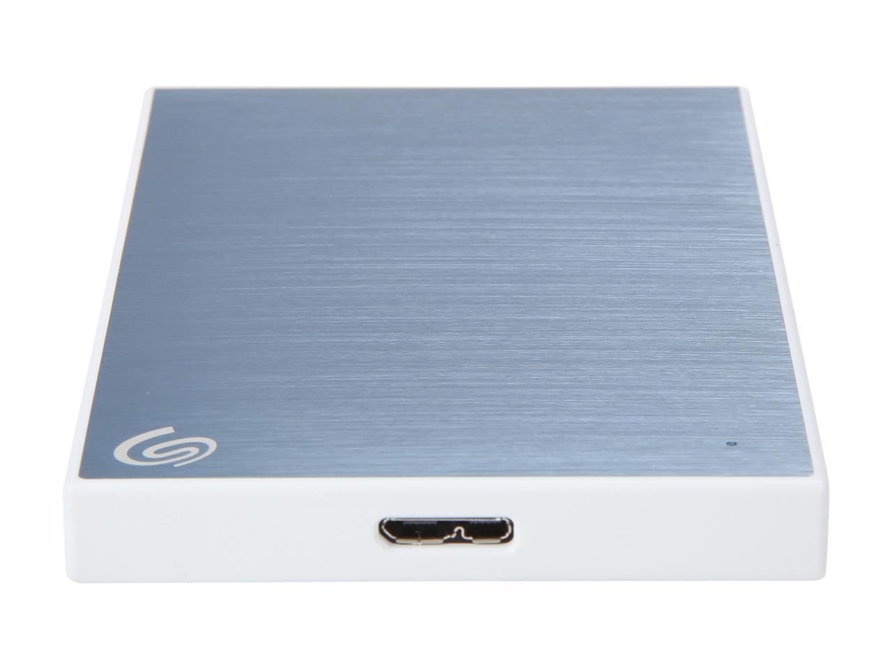 Seagate 2Tb Backup Plus Slim Portable External Hard Drive Usb 3.0 Sthn2000402 Light Blue + 1Yr Mylio Create + 2Mo Adobe Cc Photography