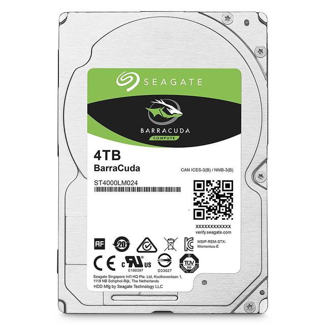 Seagate BarraCuda ST4000LM024 4 TB Hard Drive - 2.5 Internal - SATA (SATA/600)"