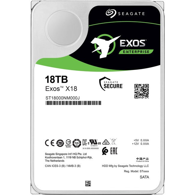 Seagate Exos X18 ST18000NM000J 18 TB Hard Drive - Internal - SATA (SATA/600) ST18000NM000J-20PK
