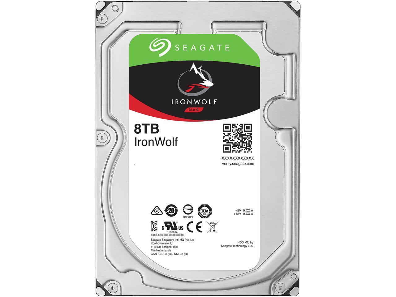 Seagate Ironwolf 8Tb Nas Hard Drive 7200 Rpm 256Mb Cache Sata 6.0Gb/S Cmr 3.5" Internal Hdd For Raid Network Attached Storage St8000Vn0022