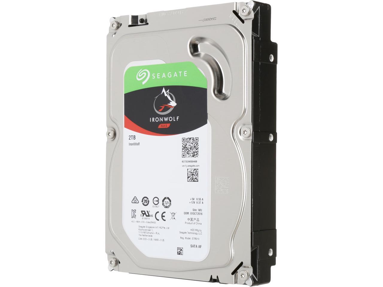 Seagate IronWolf ST2000VN004 2 TB Hard Drive - 3.5 Internal - SATA (SATA/600) - Conventional Magnetic Recording (CMR) Method"