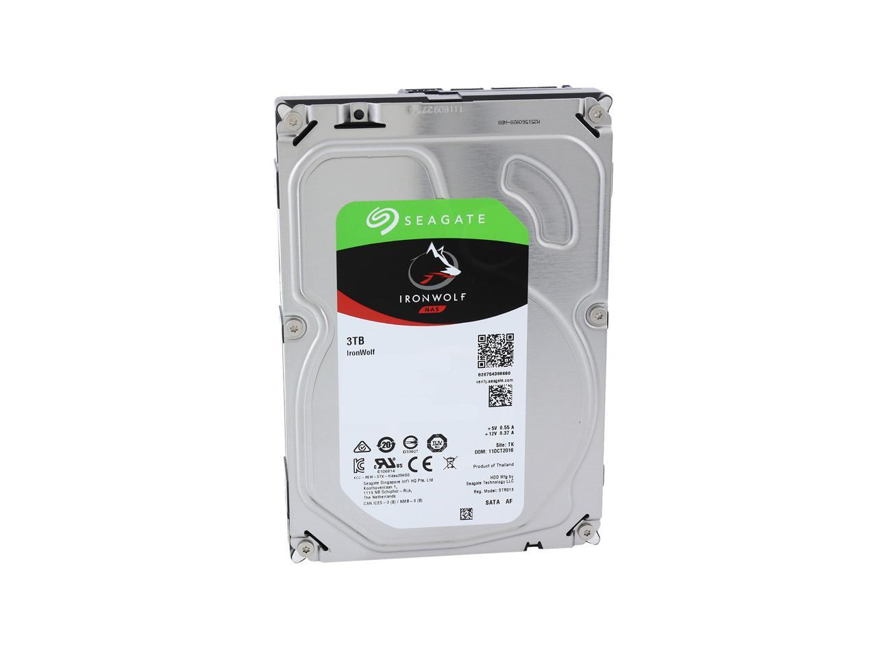 Seagate IronWolf ST3000VN007 3 TB Hard Drive - 3.5 Internal - SATA (SATA/600) - Conventional Magnetic Recording (CMR) Method"