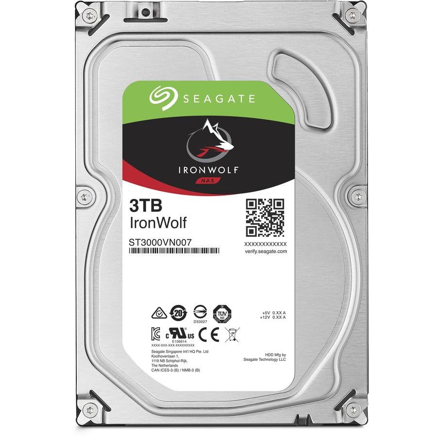 Seagate IronWolf ST3000VN007 3 TB Hard Drive - 3.5 Internal - SATA (SATA/600) - Conventional Magnetic Recording (CMR) Method"