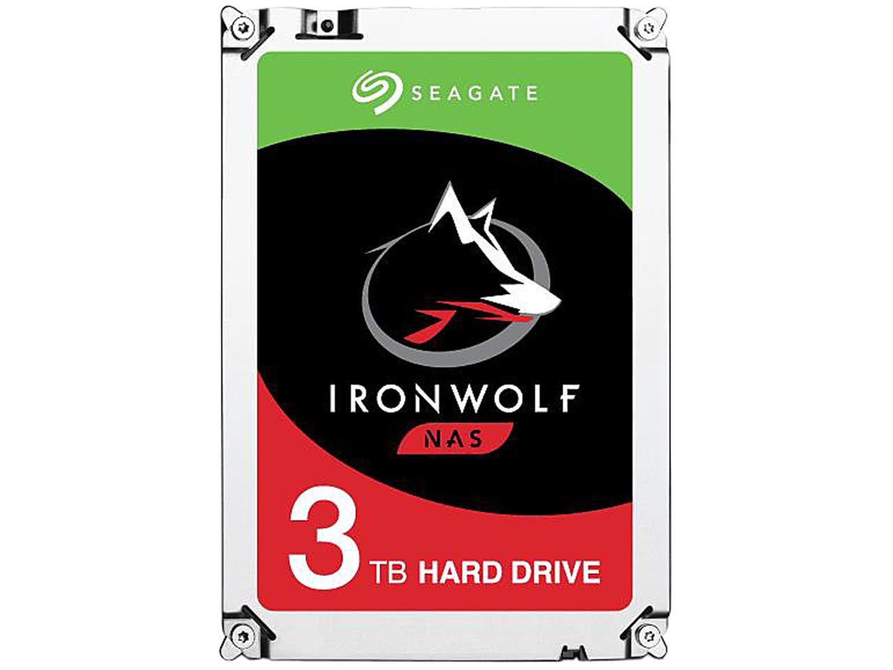 Seagate IronWolf ST3000VN007 3 TB Hard Drive - 3.5 Internal - SATA (SATA/600) - Conventional Magnetic Recording (CMR) Method"