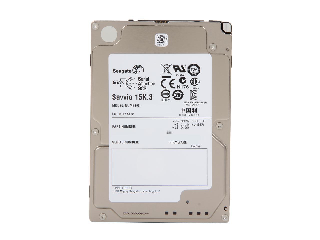 Seagate Savvio 15K.3 St9300653Ss 300Gb 15000 Rpm 64Mb Cache Sas 6Gb/S 2.5" Internal Enterprise Hard Drive Bare Drive