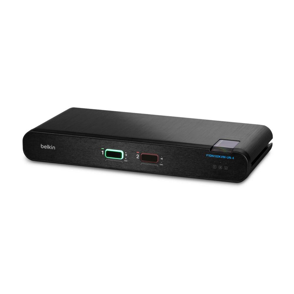 Secure KVM Switch 2-Port CAC Support - Enterprise Security Solution | Belkin F1DN102KVM-UN-4