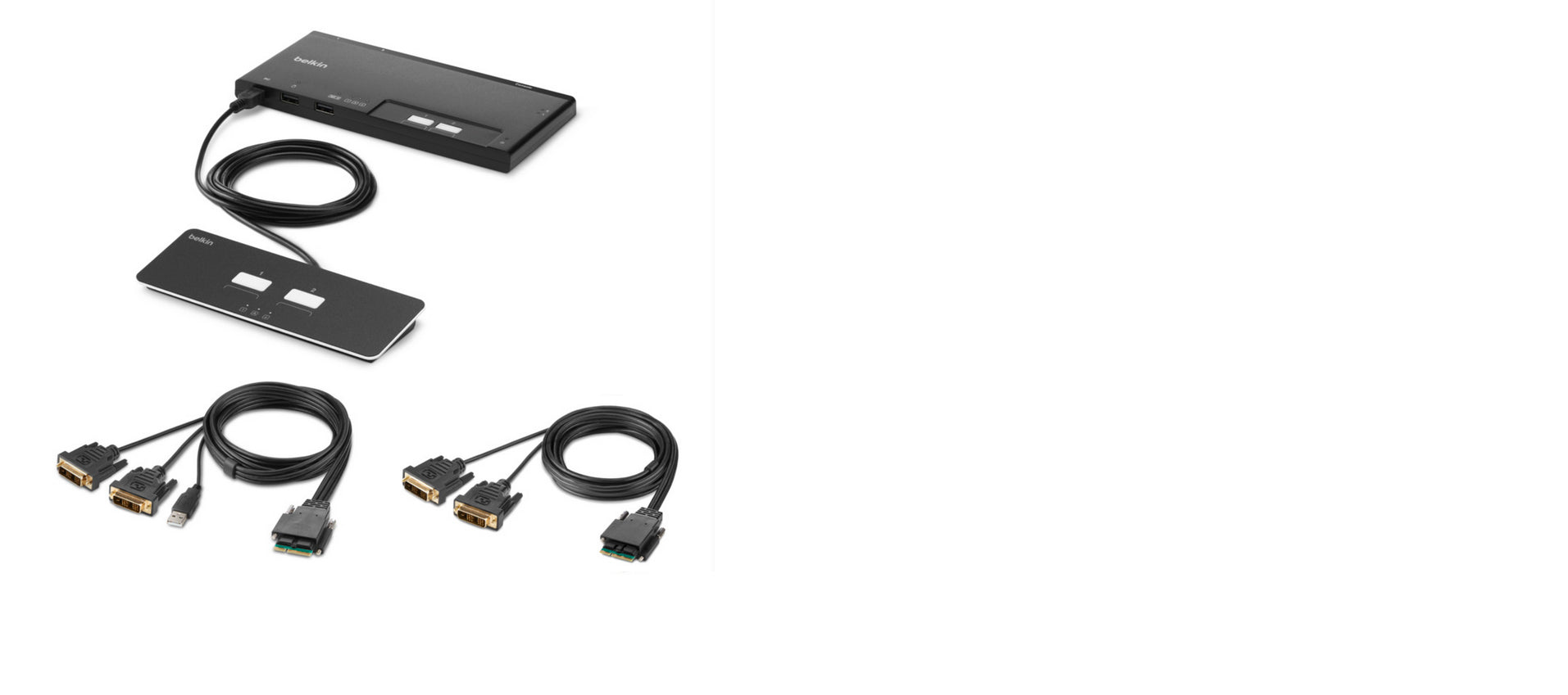 Secure KVM Switch - 2-Port Dual Head DVI Modular NIAP PP 4.0 | Belkin F1DN202MOD-DD-4