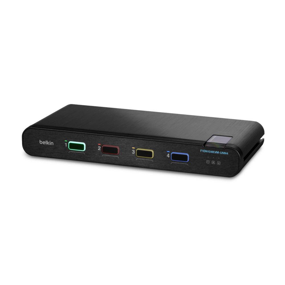 Secure KVM Switch - 4-Port NIAP Certified Enterprise Security | Belkin F1DN104KVM-UNN4