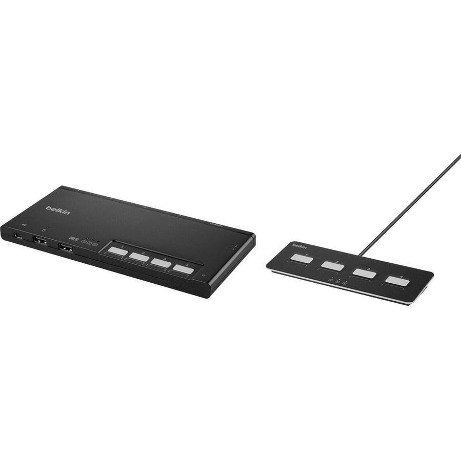 Secure KVM Switch - Belkin 4-Port DVI Modular with Remote | TecISoft F1DN104MOD-DD-4