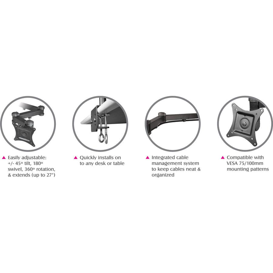 Siig Ce-Mt0R12-S3 Monitor Mount / Stand 68.6 Cm (27") Clamp Black