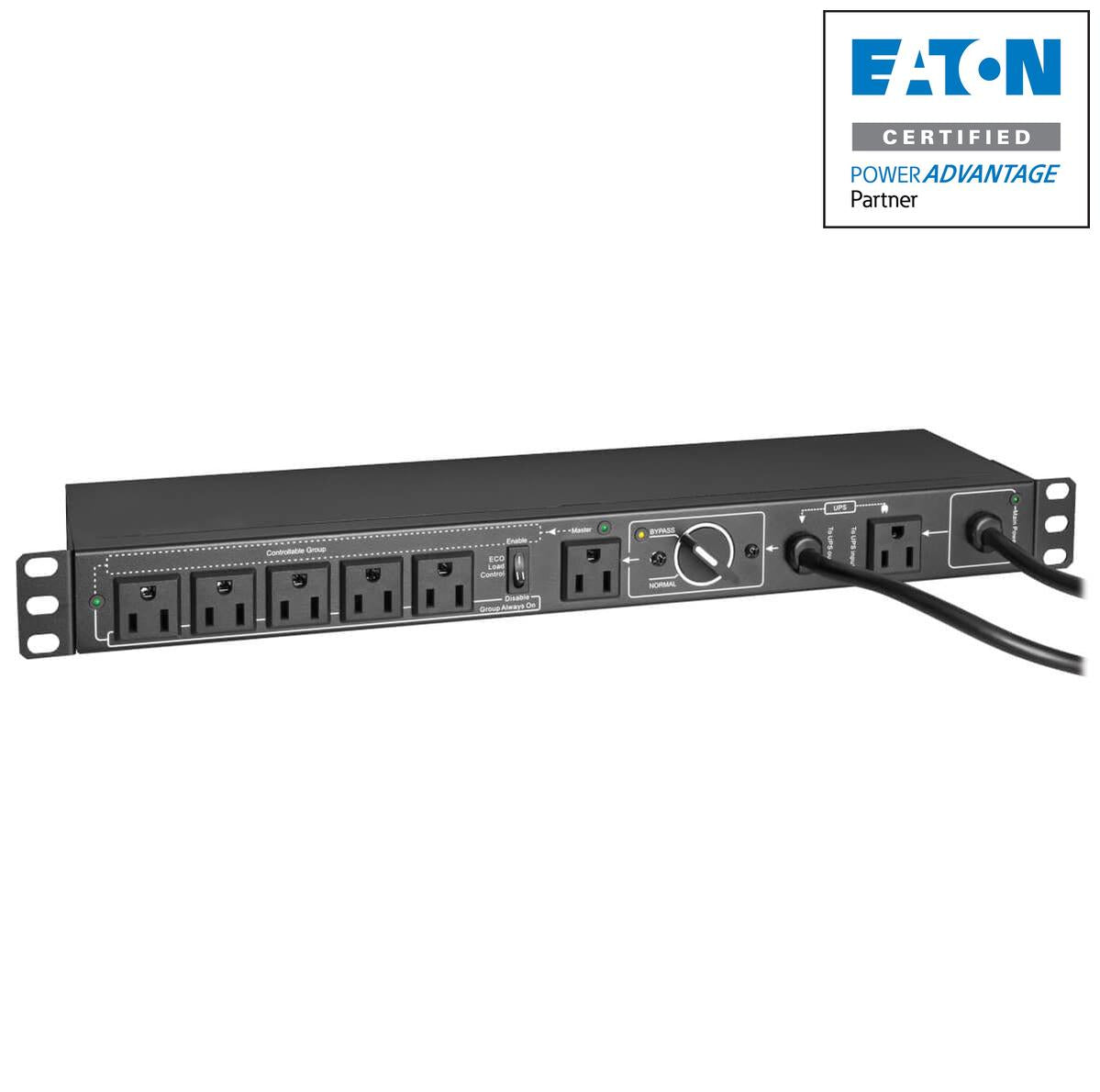 Single-Phase Hot-Swap PDU, 6x NEMA 5-15R Outlets, 2x 5-15P Inputs, 1U Rack/Wall Mount PDUB151U