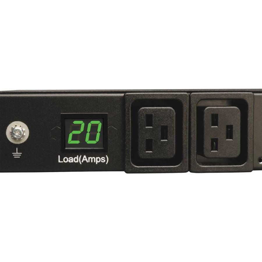 Single-Phase Metered PDU - 3.7kW Digital Current Meter 1U Rackmount | Tripp Lite by Eaton PDUMH20HV
