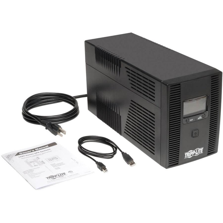 SmartPro LCD 120V 1300VA 720W Line-Interactive UPS, AVR, Tower, LCD, USB, 8 Outlets SMART1300LCDT