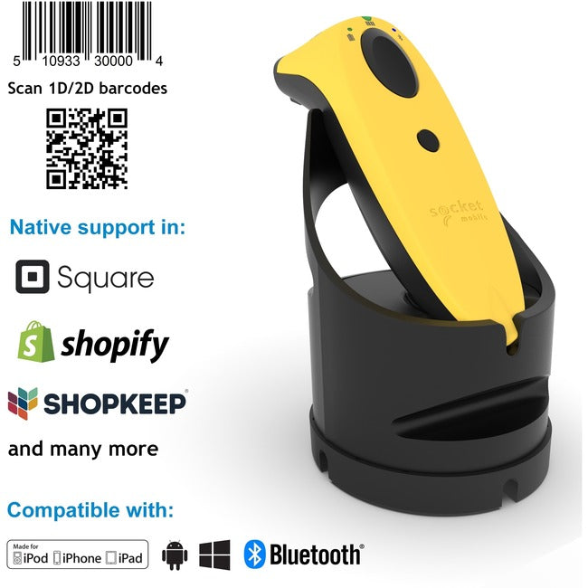 Socket Mobile SocketScan&reg; S740, Universal Barcode Scanner, Yellow & Black Dock CX3445-1908