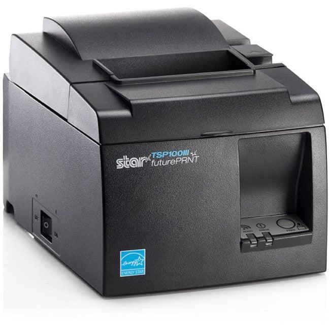 Star Micronics Thermal Printer TSP143IIILAN GY US - Ethernet - Locking Paper Chamber - Gray - Receipt Printer - 250 mm/sec - Monochrome - Auto Cutter 39464910