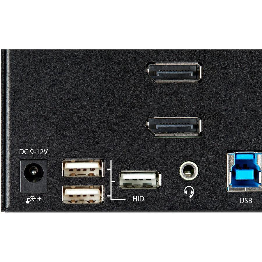 StarTech 2 Port Triple Monitor DisplayPort KVM Switch - 4K 60Hz UHD HDR USB 3.0 | TecISoft SV231TDPU34K