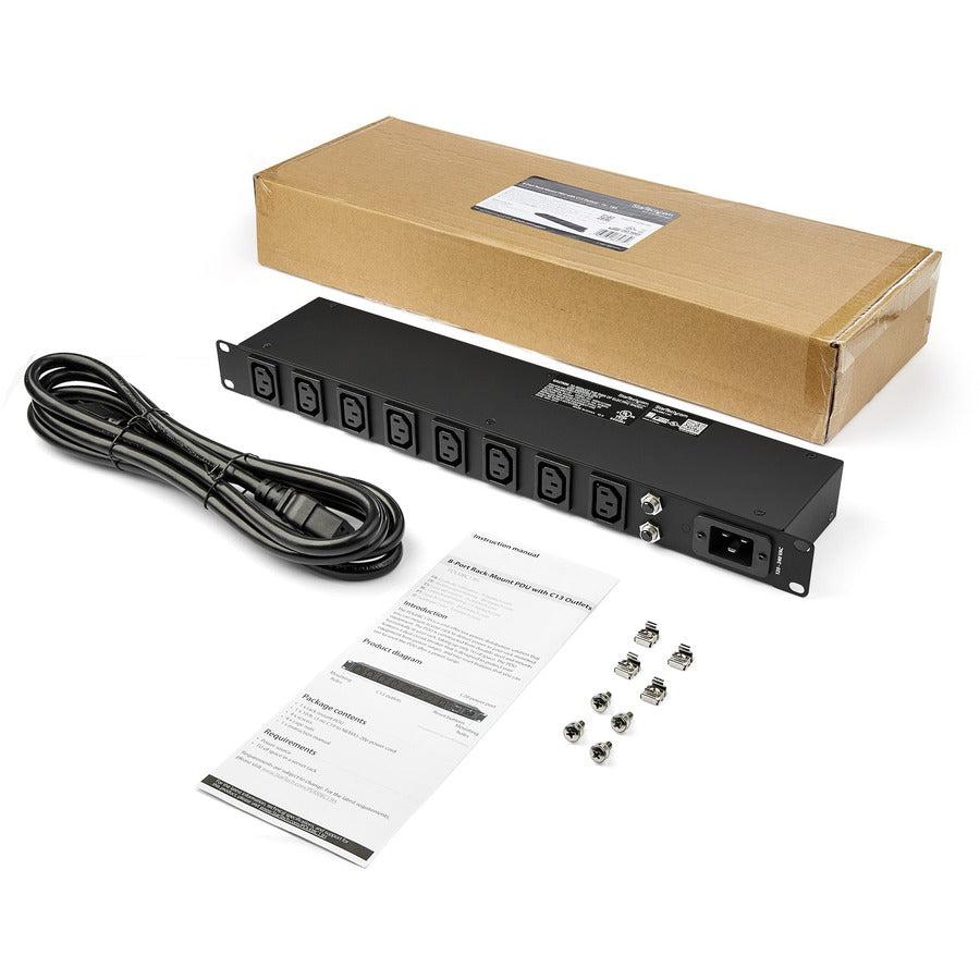 StarTech PDU08C13H - Rack Mount Power Distribution Unit 1U | Tecisoft