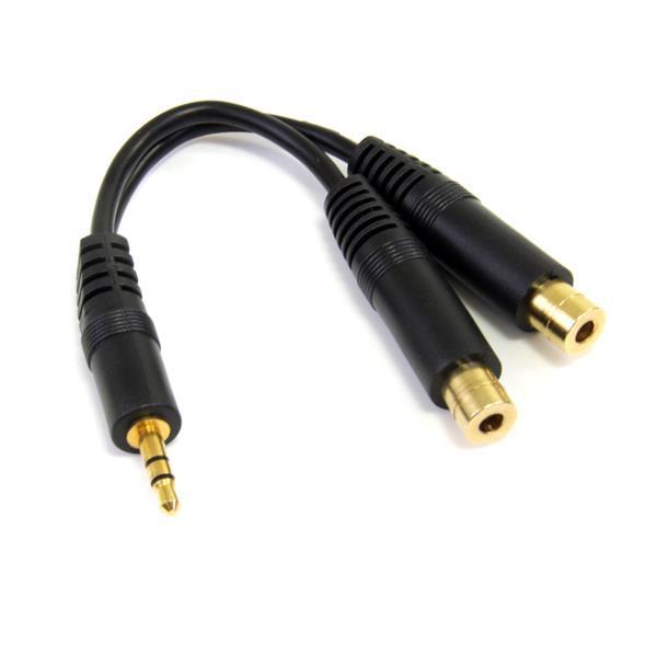 Startech.Com 6In Stereo Splitter Cable - 3.5Mm Male To 2X 3.5Mm Female