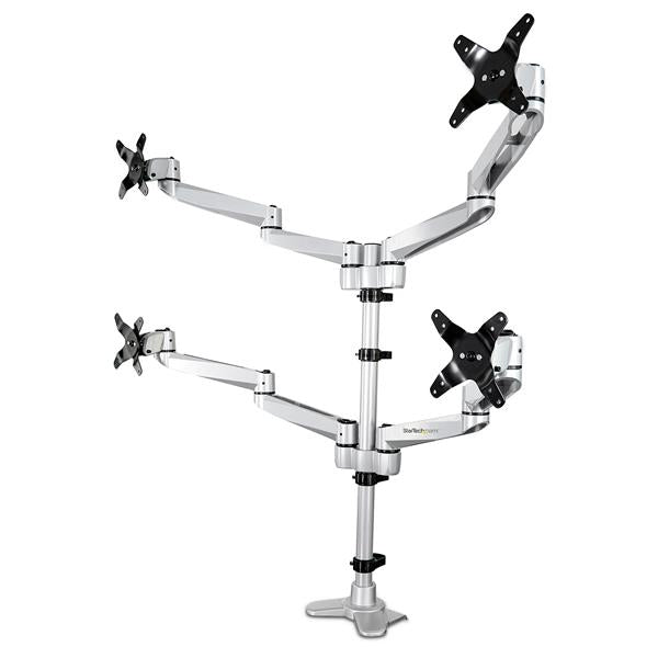 Startech.Com Desk Mount Quad Monitor Arm – Premium Articulating Vesa 4 Monitor Mount 2X2 Up To 27" –