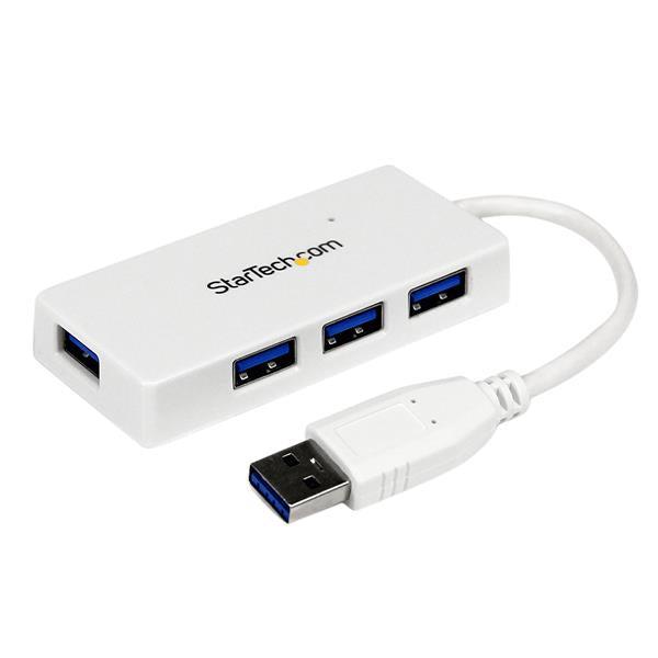 Startech.Com Portable 4 Port Superspeed Mini Usb 3.0 Hub - White