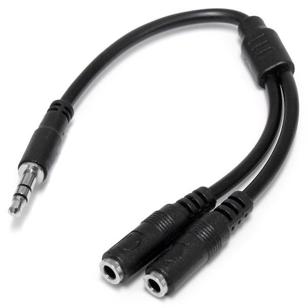 Startech.Com Slim Stereo Splitter Cable - 3.5Mm Male To 2X 3.5Mm Female