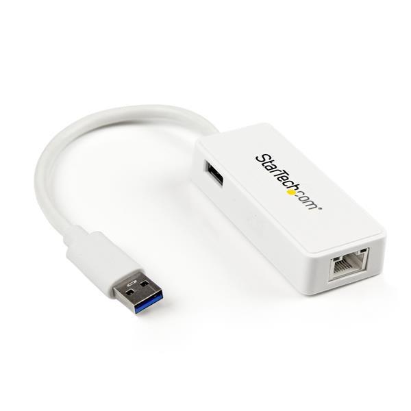 Startech.Com Usb 3.0 To Gigabit Ethernet Adapter Nic W/ Usb Port - White