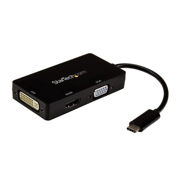 Startech.Com Usb-C Multiport Video Adapter - 3-In-1 - 4K 30Hz - Black
