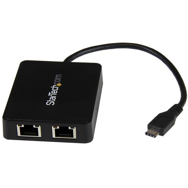 Startech.Com Usb-C To Dual Gigabit Ethernet Adapter With Usb (Type-A) Port