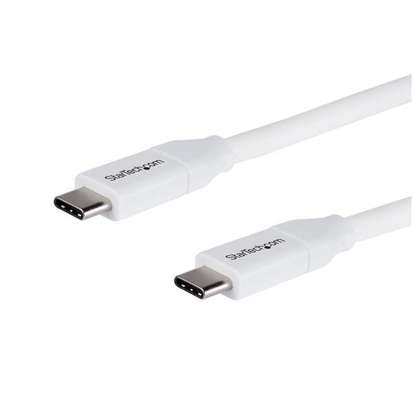 Startech.Com Usb-C To Usb-C Cable W/ 5A Pd - M/M - White - 2 M (6 Ft.) - Usb 2.0 - Usb-If Certified