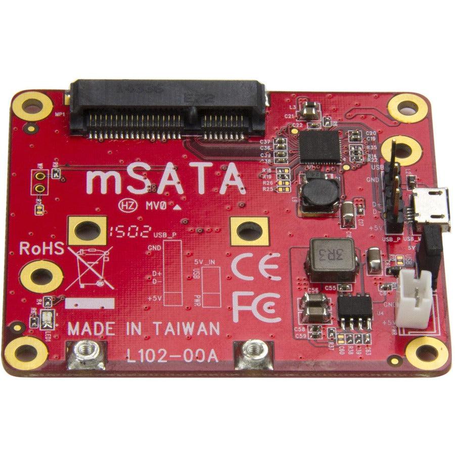 StarTech.com USB to mSATA Converter for Raspberry Pi and Development Boards - USB to mini SATA Adapter for Raspberry Pi PIB2MS1