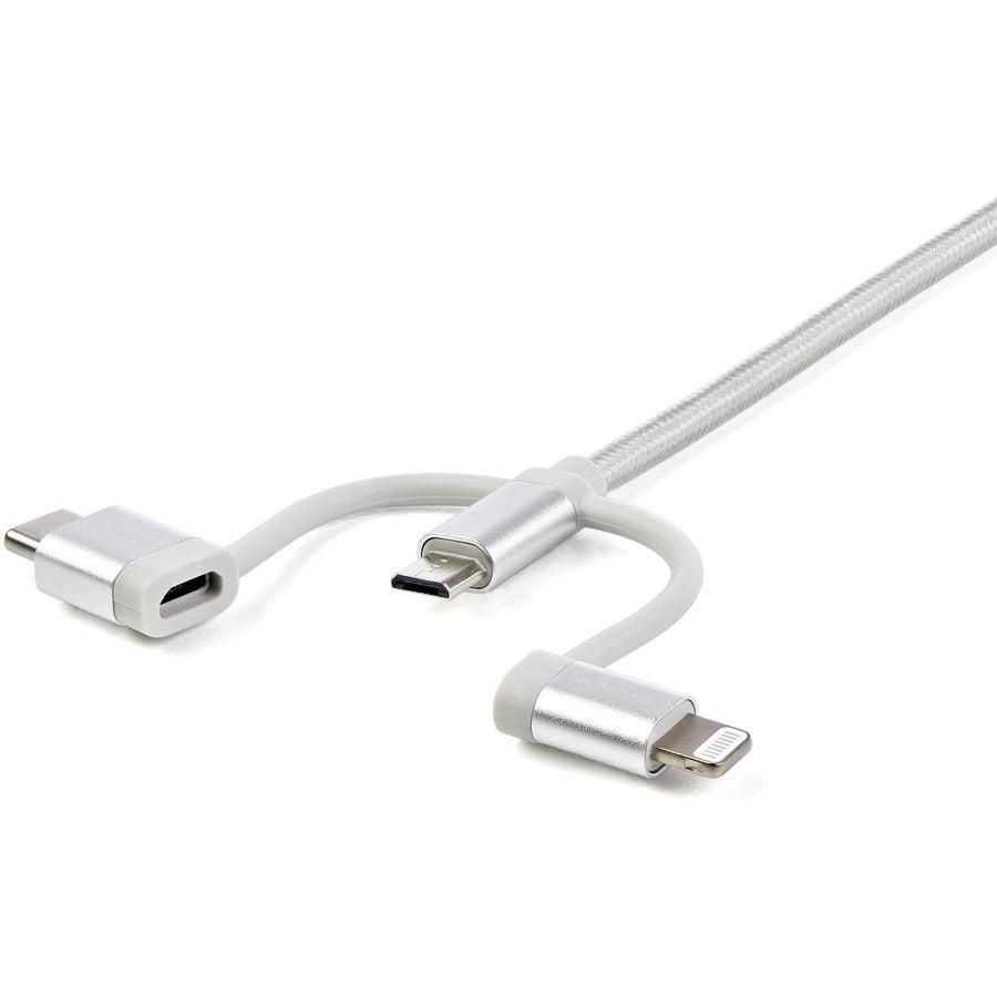 Startech.Com 1 M (3 F.T) Usb Multi Charging Cable - Usb To Micro-Usb Or Usb-C Or Lightning For