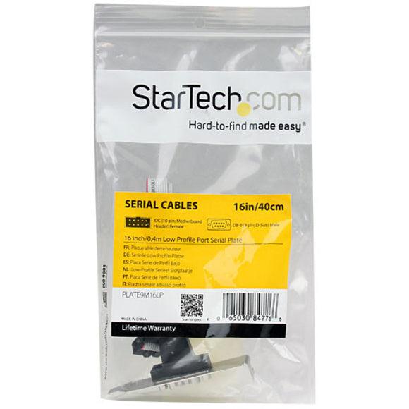 Startech.Com 1 Port 16In Db9 Serial Port Bracket To 10 Pin Header - Low Profile