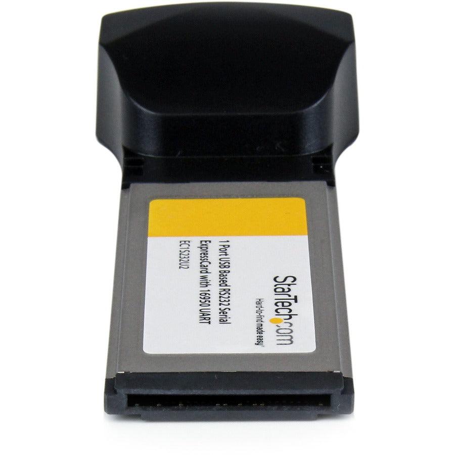 Startech.Com 1 Port Expresscard To Rs232 Db9 Serial Adapter Card W/ 16950 - Usb Based