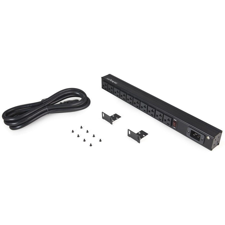 Startech.Com 10 Outlet Rack Mount Power Strip 125V/16 Amp - 1U Horizontal 19" Rackmount Pdu - Nema