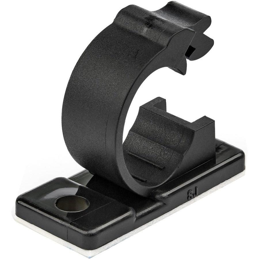 Startech.Com 100 Adhesive Cable Management Clips Black - Network/Ethernet/Office Desk/Computer