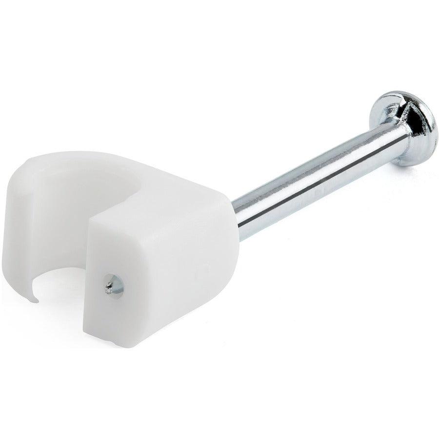 Startech.Com 100 Pack Medium Cable Clips With Nail - Reusable - Nail-In Clamps - Wire Holding