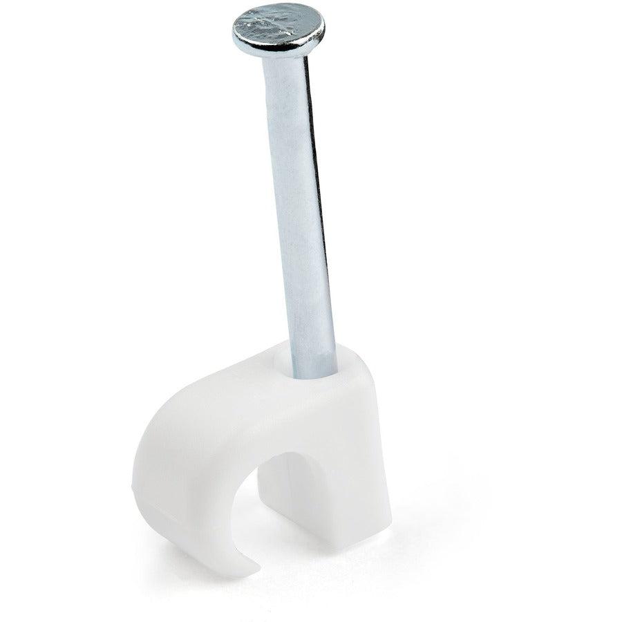 Startech.Com 100 Pack Medium Cable Clips With Nail - Reusable - Nail-In Clamps - Wire Holding