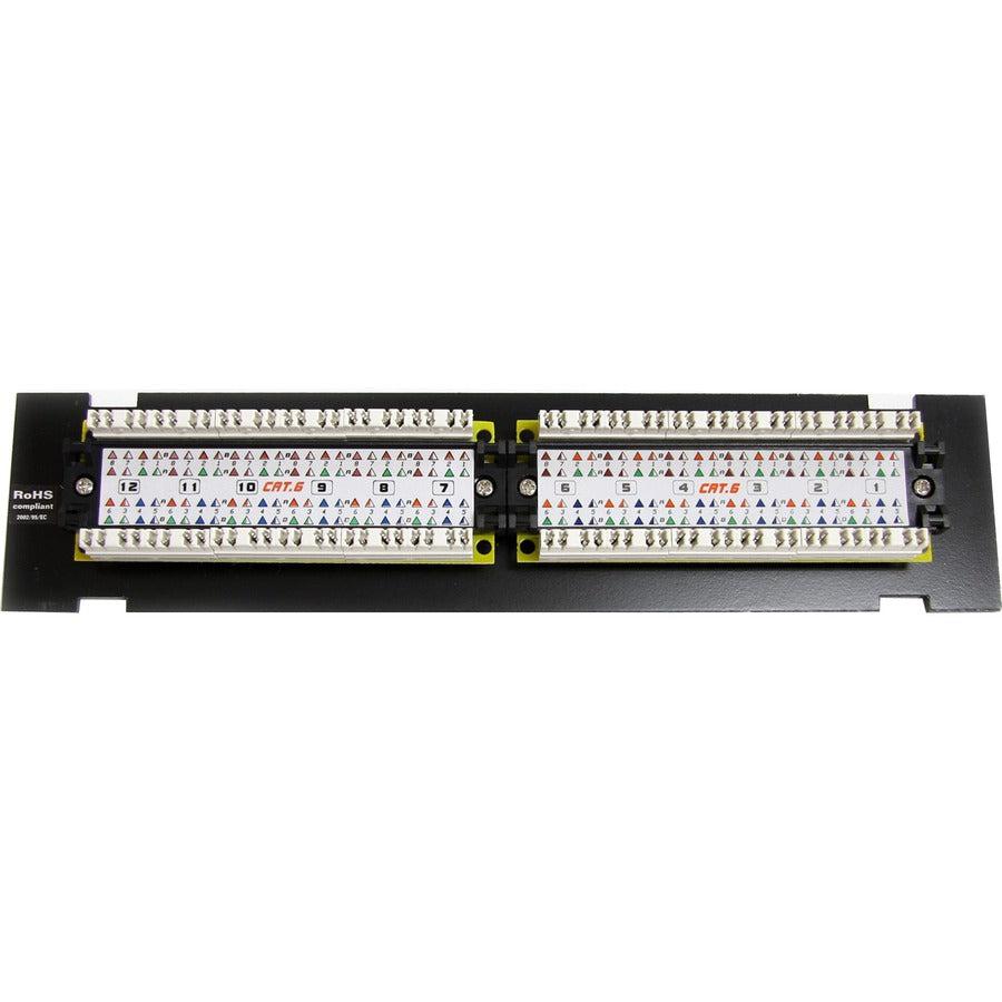 Startech.Com 12 Port 1U Wall Mount Cat 6 110 Patch Panel - 45 Degree