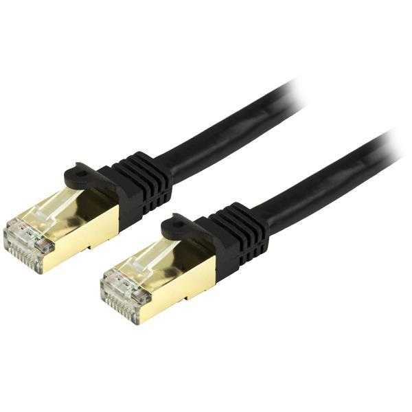 Startech.Com 12Ft Cat6A Ethernet Cable - 10 Gigabit Shielded Snagless Rj45 100W Poe Patch Cord - C6Aspat12Bk