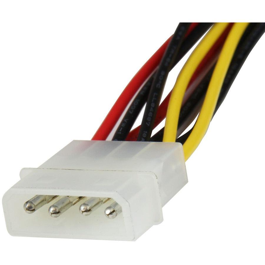 Startech.Com 12In Lp4 To 2X Right Angle Latching Sata Power Y Cable Splitter - 4 Pin Lp4 To Dual Sata