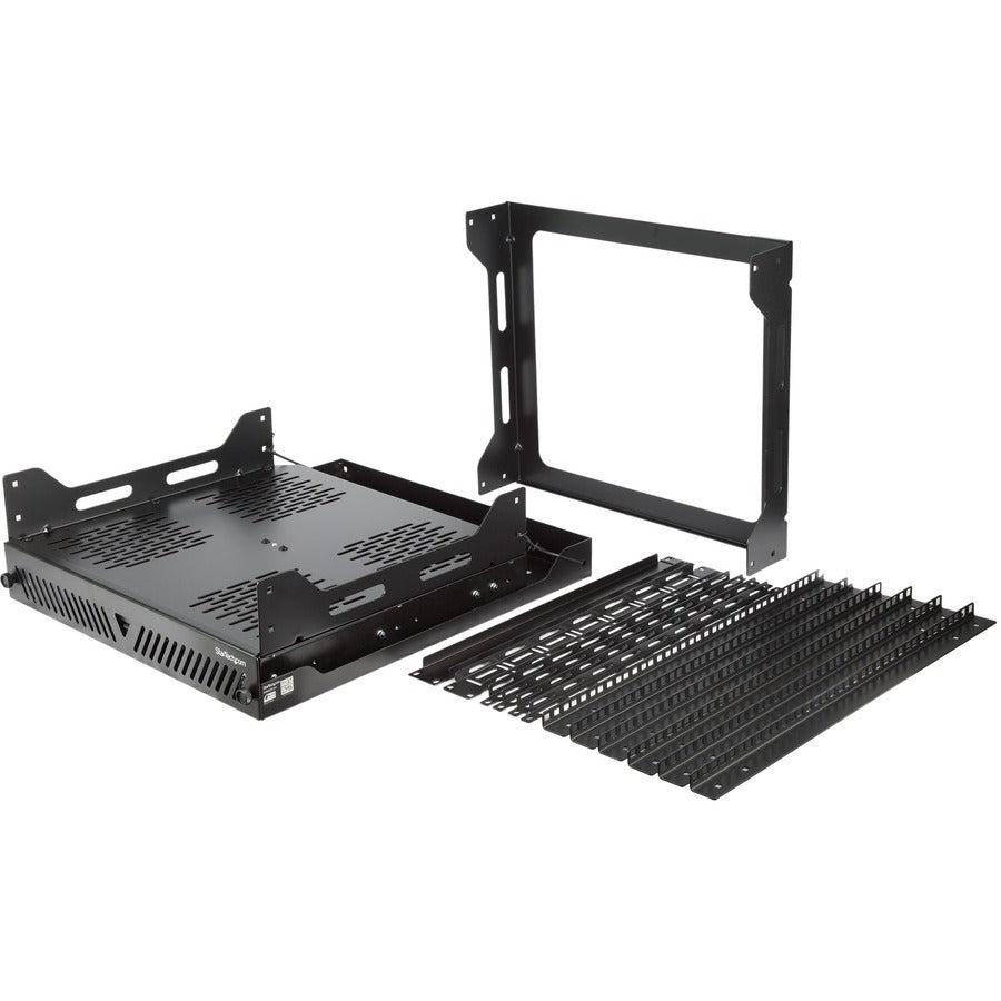 Startech.Com 12U Sliding Rotating Open Frame Network Rack - 4 Post Av /Data Rack - 16.7" Deep Slide-Out It Equipment Rack W/Cable Management Pull Out/Pivoting Computer/Communications Rack