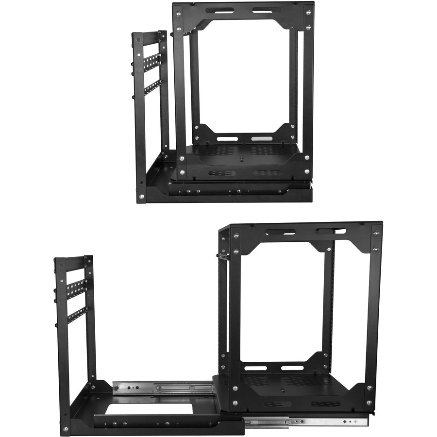 Startech.Com 12U Sliding Rotating Open Frame Network Rack - 4 Post Av /Data Rack - 16.7" Deep Slide-Out It Equipment Rack W/Cable Management Pull Out/Pivoting Computer/Communications Rack
